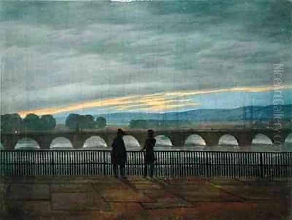 August Bridge in Dresden Oil Painting by Caspar David Friedrich