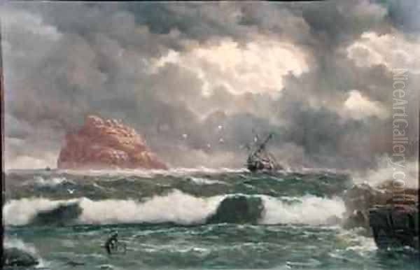 Stormy Coastal Scene Oil Painting by Capt. John Haughton Forrest