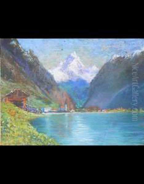 Paesaggio Con Lago Alpino Oil Painting by Gerelamo Varese