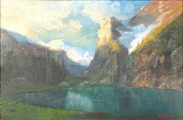 Sommerliche Landschaft Mit Bergsee. Oil Painting by Gerelamo Varese