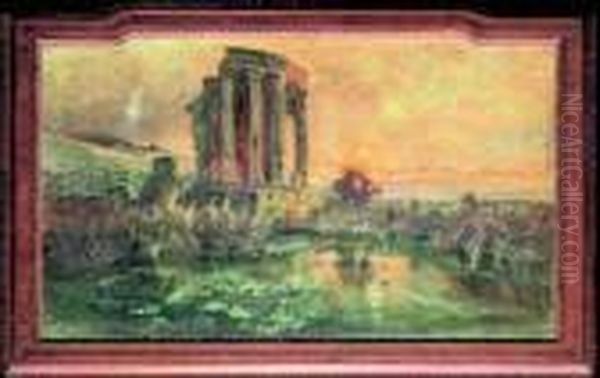 Paesaggio Con Rovine E Architetture Oil Painting by Gerelamo Varese