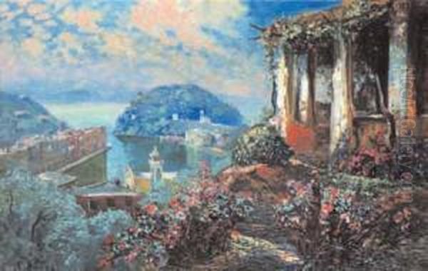 Veduta Di Portofino Dall'alto Oil Painting by Gerelamo Varese