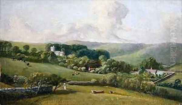 Osmington A view to the village Oil Painting by John (Bishop of Salisbury) Fisher