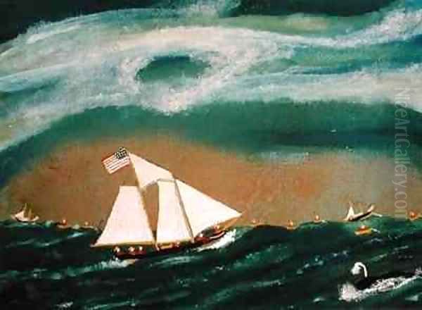 Fishing Schooner Josephine on the Grand Banks Oil Painting by John O.J. Frost