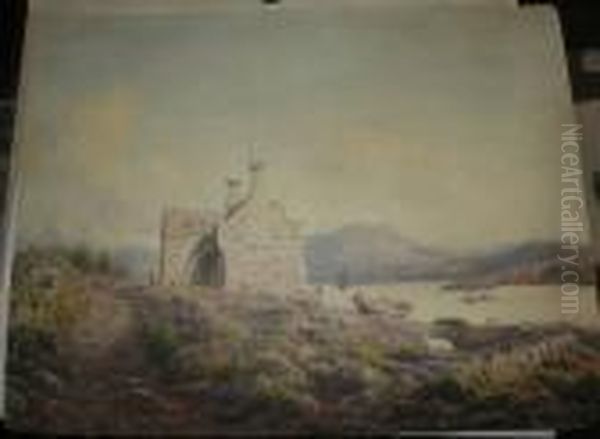 Te Gwyn Ferry N. W Oil Painting by Cornelius Varley