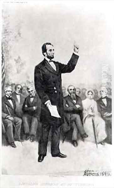 Lincolns Address at Gettysburg Oil Painting by Stephen James Ferris