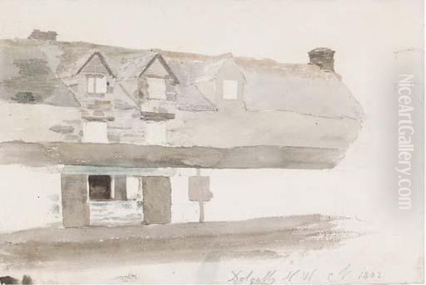 Study Of A House In Dolgelly, North Wales Oil Painting by Cornelius Varley