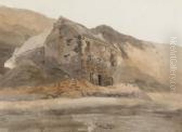 A Welsh Mine Oil Painting by Cornelius Varley