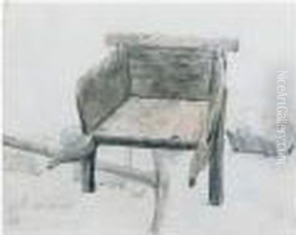 Study Of A Wheelbarrow Oil Painting by Cornelius Varley