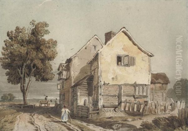 View Of A Cottage, Possibly Chiswick Oil Painting by Edgar John Varley