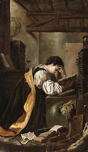 Reading Oil Painting by Domenico Fetti