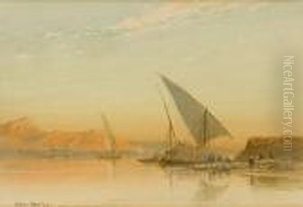 On The Nile At Keneh Oil Painting by John Jnr. Varley