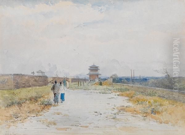 On The City Wall Oil Painting by John Jnr. Varley