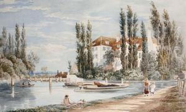 Priory Mill At Ware Oil Painting by John Jnr. Varley