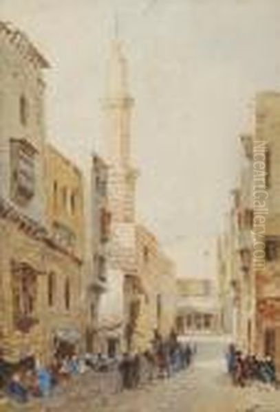 A North African Street Oil Painting by John Jnr. Varley