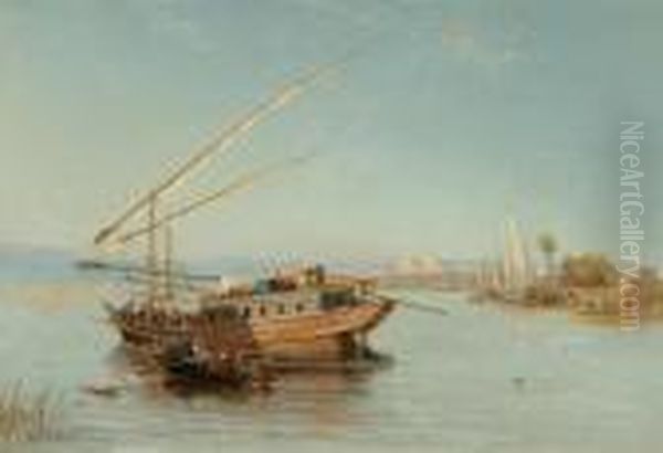 Fellucas On The Nile Oil Painting by John Jnr. Varley