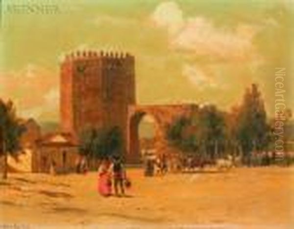 ...the City Gate, Cordova Spain Oil Painting by John Jnr. Varley