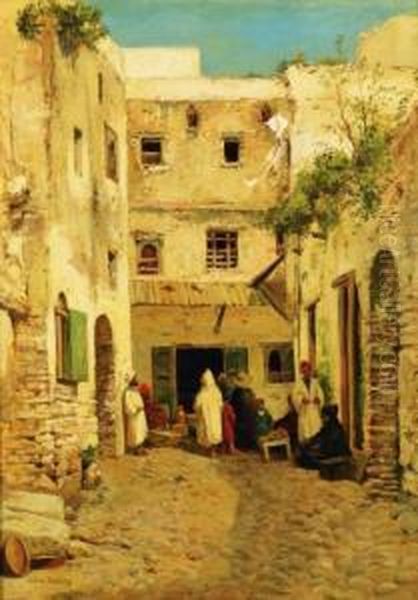 A Street In...morocco Oil Painting by John Jnr. Varley