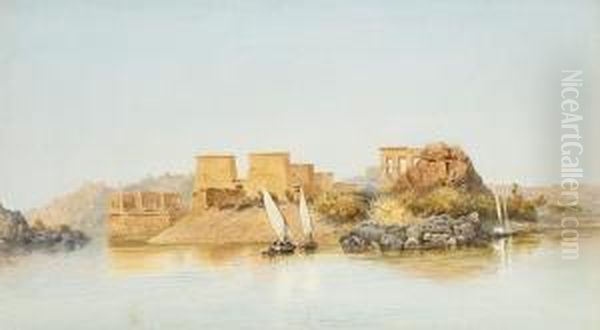 The Island Of Philae, Egypt Oil Painting by John Jnr. Varley