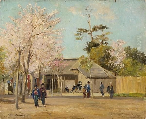 At Shiba, Japan Oil Painting by John Jnr. Varley