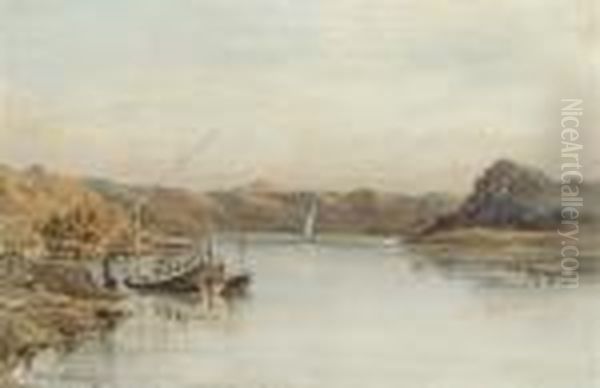 On The Nile Oil Painting by John Jnr. Varley