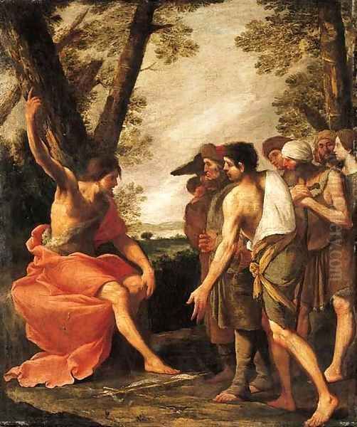 Saint John the Baptist preaching to the multitude Oil Painting by Francesco Fracanzano