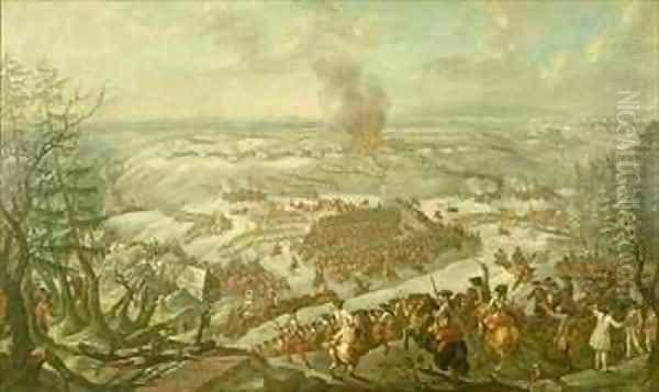 The Battle of Maxen Oil Painting by Franz Paul Findenigg