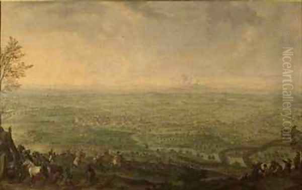 The Siege of Olmutz by the Prussian Army Oil Painting by Franz Paul Findenigg