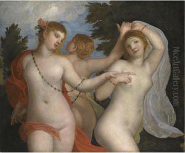 The Three Graces Oil Painting by (Alessandro) Padovanino (Varotari)