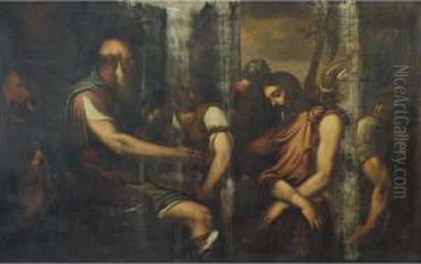 Christ Before Pontius Pilate Oil Painting by (Alessandro) Padovanino (Varotari)