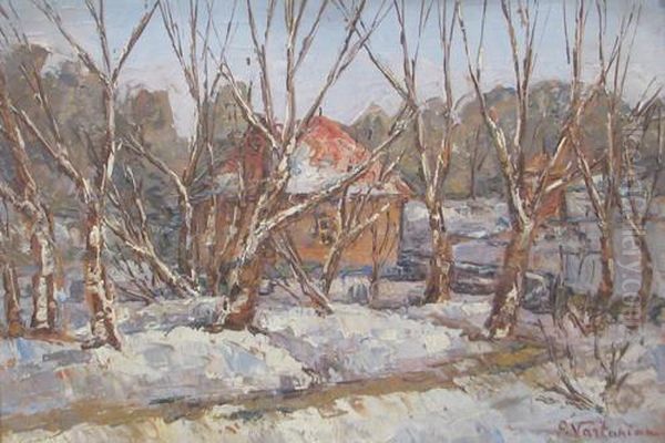 Winter Landscape Oil Painting by Partog Vartanian