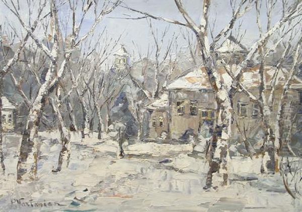 Winter Landscape Oil Painting by Partog Vartanian