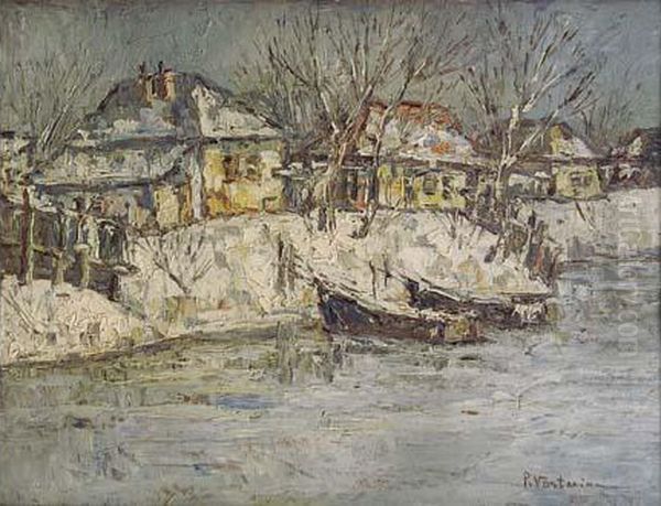 Paysage De Neige Oil Painting by Partog Vartanian