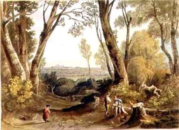 Hereford from Dynedor Hill Oil Painting by A. V. Copley Fielding