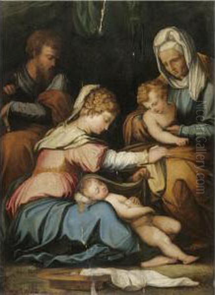 The Holy Family With Saint Elizabeth And The Infant Saint John The Baptist Oil Painting by Giorgio Vasari