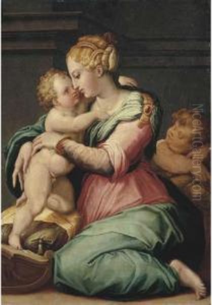 The Madonna And Child With The Infant Saint John The Baptist Oil Painting by Giorgio Vasari