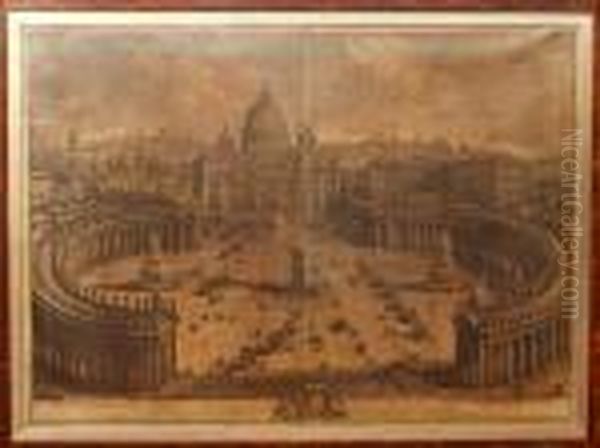 Views In Rome Oil Painting by Giuseppe Vasi