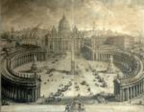 The Vatican, Engraving, 1774, 72x98cm Oil Painting by Giuseppe Vasi