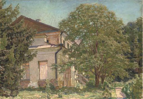 A House In A Wooded Landscape Oil Painting by Apollinarii Mikhailovich Vasnetsov