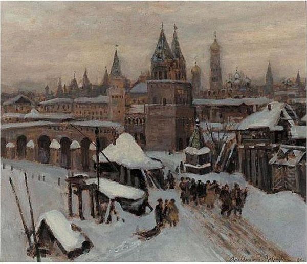 Celebration Near The Kremlin Oil Painting by Apollinarii Mikhailovich Vasnetsov