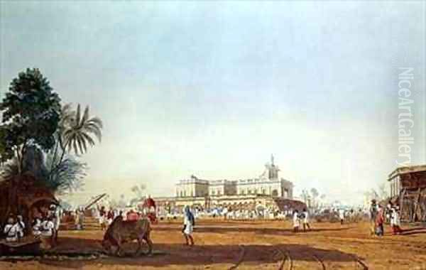 Lall Bazaar and the Portuguese Chapel Calcutta Oil Painting by Fraser, James Baillie