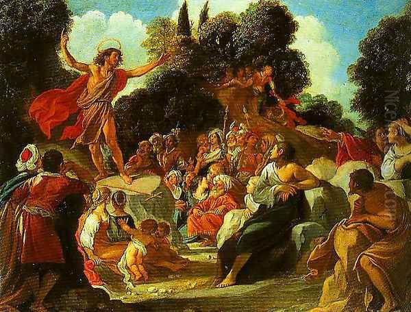 St John the Baptist Preaching Oil Painting by Anastasio Fontebuoni