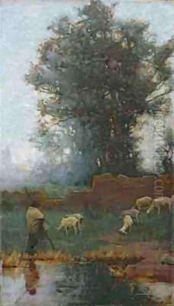 The Shepherd Oil Painting by Charles Wellington Furse