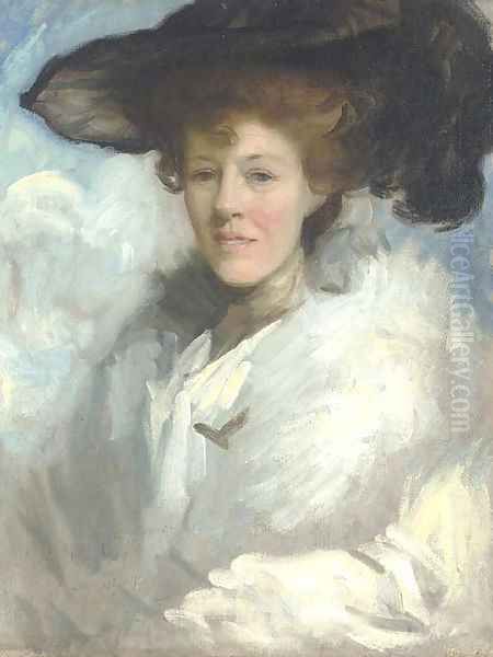 Portrait of the artist's wife, later Dame Katherine Furse Oil Painting by Charles Wellington Furse