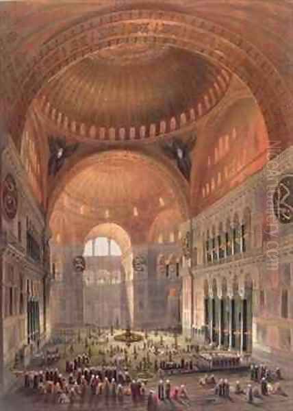 Interior of Haghia Sophia Constantinople Oil Painting by Gaspard Fossati