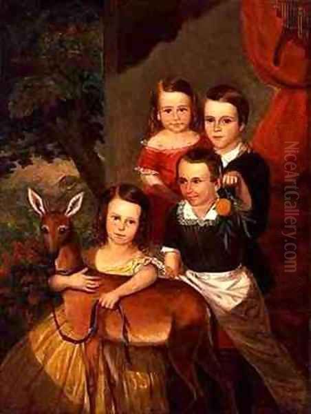 Portrait of the Jones Children of Galveston Oil Painting by Thomas Flintoff