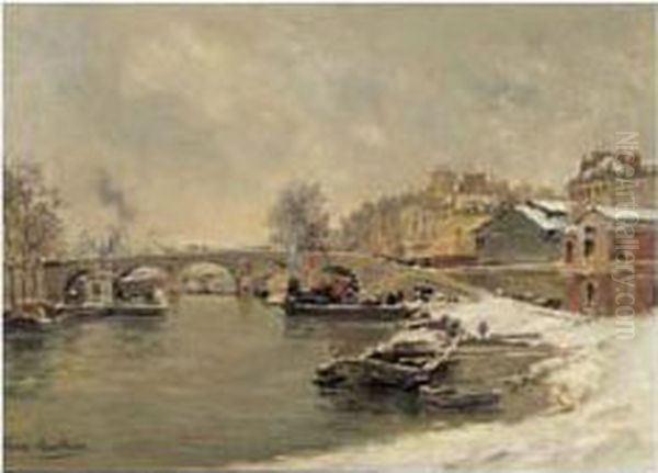 Les Quais, Paris Oil Painting by Pierre Vauthier