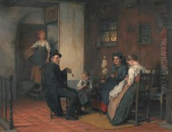 Der Brautwerber Oil Painting by Benjamin I Vautier