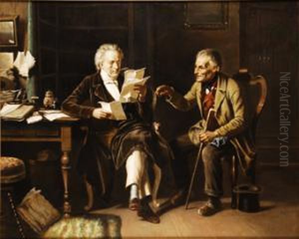 Leyendo La Carta Oil Painting by Benjamin I Vautier