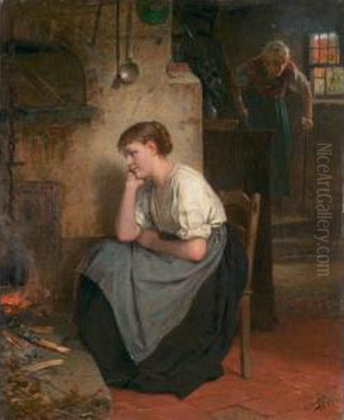 La Jeunesse Et La Vieillesse, 1879 
The Youth And The Age, 1879 Oil Painting by Benjamin I Vautier